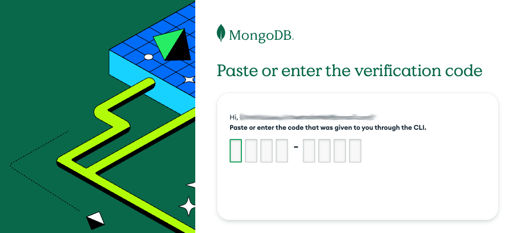 MongoDB Atlas paste or enter verification code